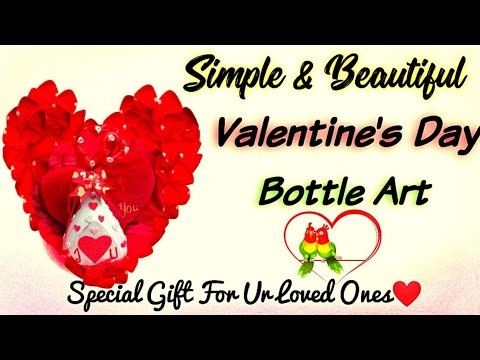 Easy and Simple Valentine's Day Bottle Art|DIY Valentine's Day Gift Idea|FouzLimz World