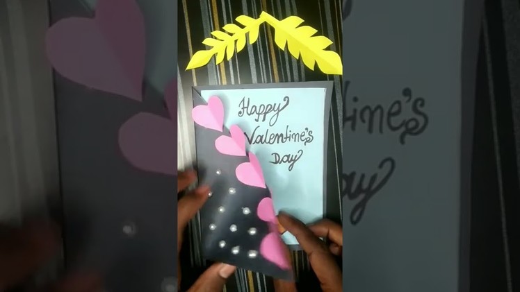 Easy & Beautiful handmade greeting card for your Valentine #shorts #diy #shortvideo #valentinesday