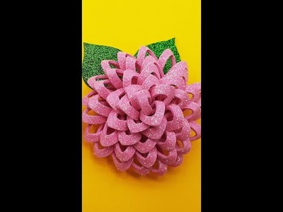 Foam Flower Making Ideas | Glitter Flower | DIY Room Decor #shorts