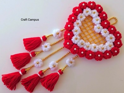 Heart Shaped Woolen Wall Hanging Craft Ideas| Woolen Thread Craft for Beginners | Woolen Craft Ideas