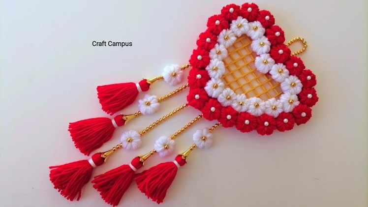 Heart Shaped Woolen Wall Hanging Craft Ideas| Woolen Thread Craft for Beginners | Woolen Craft Ideas