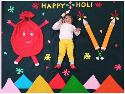 Holi Special Baby Photoshoot Ideas At Home | Diy Baby photoshoot ||Dhuleti photoshoot |Holika dahan|