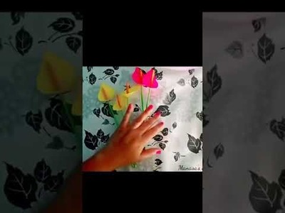 How to make anthurium paper flowers.Making anthurium flower.Easy flower craft.#shorts.#youtubeshorts