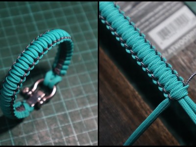 HOW TO MAKE COBRA KNOT PARACORD BRACELET WITH SHACKLE, EASY PARACORD TUTORIAL, PARACORD + MICROCORD!