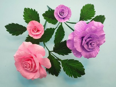 How to Make Easy and Beautiful Paper Flower Rose - Handmade Paper Rose - DIY Flowers
