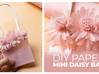 How to make Miniature Tracing Daisy Flowers Paper Bag | DIY Paper Daisy Flower | AMY DIY CRAFT