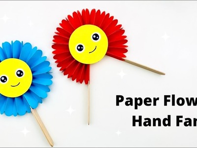 How To Make Paper Flower Hand Fan For Kids. Nursery Craft Ideas. Paper Craft Easy. KIDS crafts