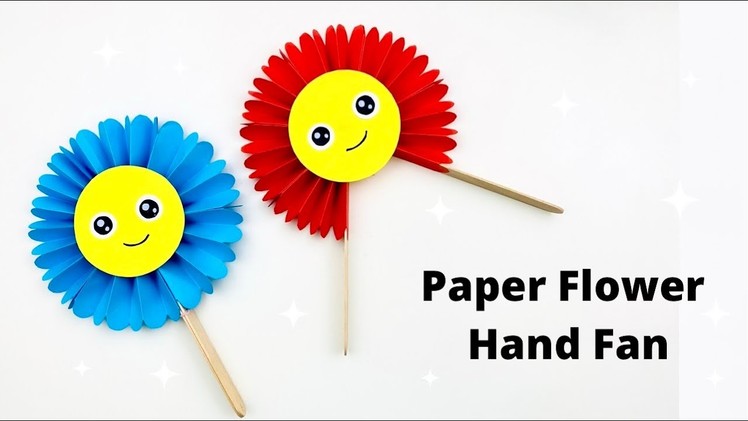 How To Make Paper Flower Hand Fan For Kids. Nursery Craft Ideas. Paper Craft Easy. KIDS crafts