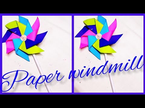 How to make paper windmill. windmill making for kids.Paper craft ideas
