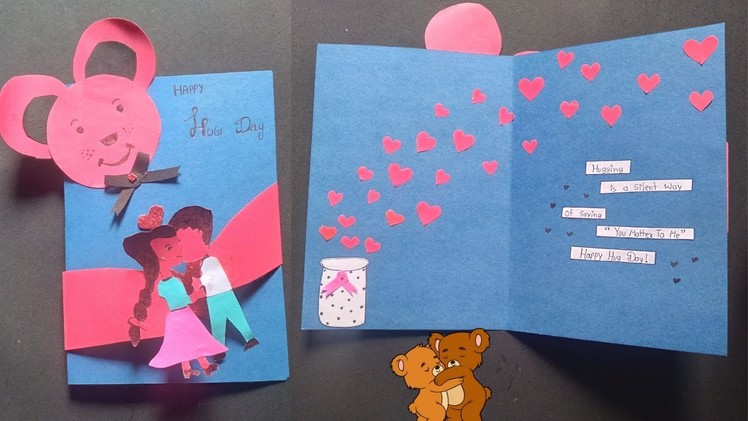 Hug Day Card Making Ideas | Hug Day Craft Ideas | Happy Hug Day Card #Shorts #Hugday #Valentine #DIY