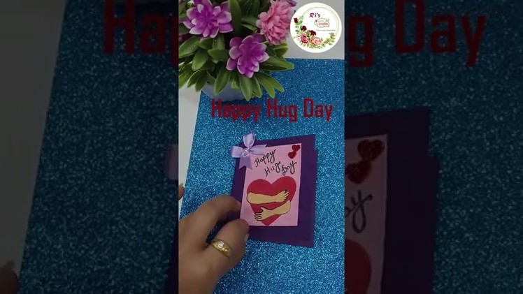 Hug Day Greetings Card || DIY Card For Hug Day || Happy Hug Day || #risartsandcrafts #craft #shorts