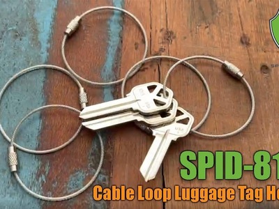 Luggage Tag Holders - Metal Cable Loop Fasteners for Bags, Keys & More by Specialist ID (SPID-8170)