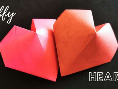 Making a 3D Paper Heart without glue ll Puffy paper heart ll Origami Paper heart ll Easy paper heart