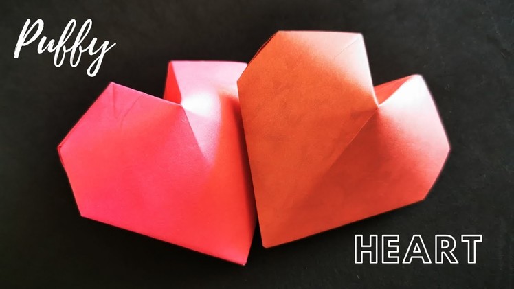 Making a 3D Paper Heart without glue ll Puffy paper heart ll Origami Paper heart ll Easy paper heart