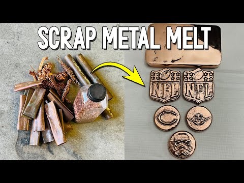 NFL Badge & Coin Casting From Scrap Copper - Melting Copper At Home (Easy Metal Casting)