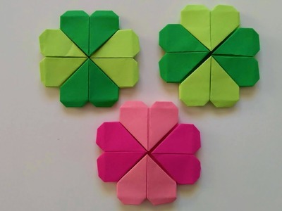 Origami Heart Clover.Pocket Tutorial - Very Easy