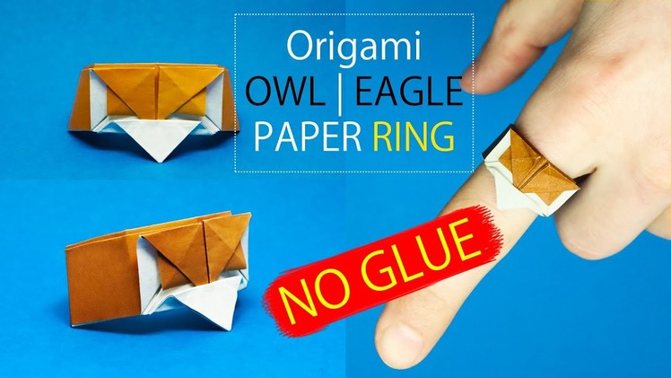 Origami paper ring Owl | Eagle (Yakomoga) - How to make a paper ring for boys and girls