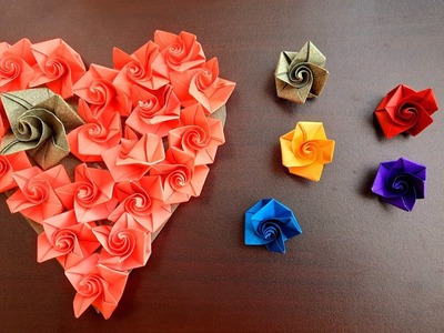 Origami Simple Rose Craft ll Rose Paper Craft ll How to make paper Rose ll Raniprabhu Gallery