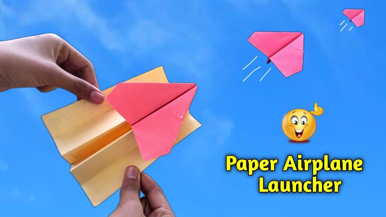 Paper Plane Launcher using ( Rubber Band ) Origami Airplane Launcher