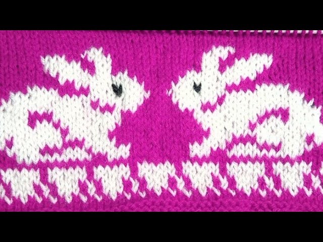 Rabbit Design For Baby Sweater || Beautiful two colour knitting pattern for kids Sweater Designs