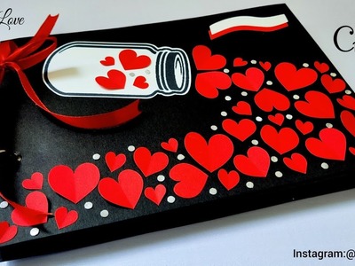 Scrapbook -Jar&Hearts| Handmade | S Crafts | scrapbook card ideas | birthday card | anniversary card