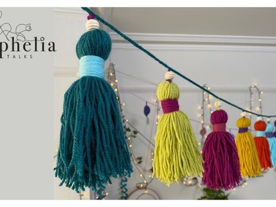 Tassel Garland DIY Tutorial. Busting Yarn leftovers. Ophelia Talks Crochet