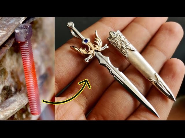 Turning rusty bolt into sword pendant - sword pendant making