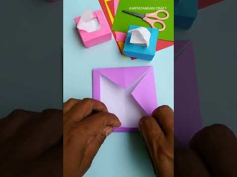 Tutorial make origami tissue box holder from paper