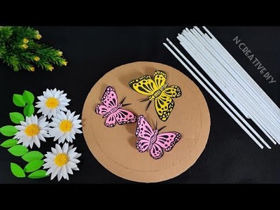 Unique butterfly wall hanging craft | Paper craft for home decor | Diy Paper flower wall decoration