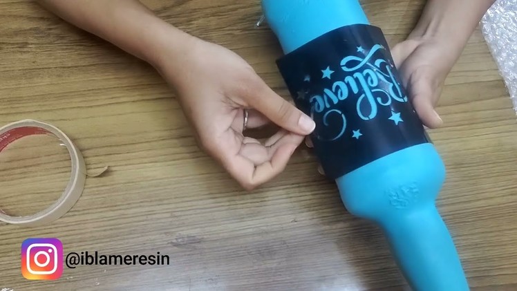 Using Stencil On Glass Bottle - Part 1 | DIY Bottle Decor | DIY Bottle Art Using Stencil