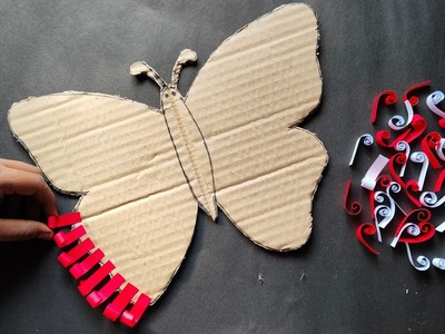 Very Easy Butterfly Wall Hanging Craft | Best Out Of Waste Cardboard