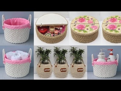 Amazing Rope Basket Ideas from Waste Material | Recycling Craft Ideas