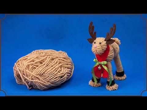 An easy way to make a toy - a reindeer out of yarn!