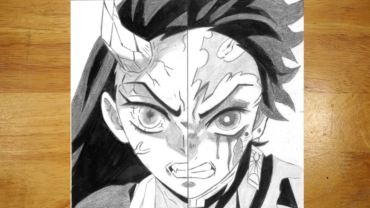 Anime Drawing, How to Draw Tanjiro and Nezuko (Rage), Demon Slayer