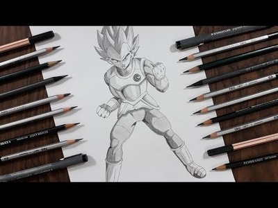Anime Drawing VEGETA Super Saiyan - Dragon Ball Super - How To Draw Vegeta Dragon ball