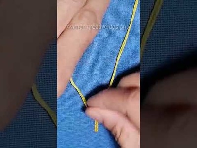 Cable Chain Hand Embroidery Stitch.How To Do Cable Chain Hand Embroidery #shorts #ytshorts