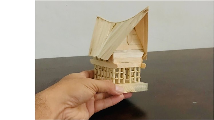 Cara membuat miniatur rumah Batak Toba Dari stik eskrim