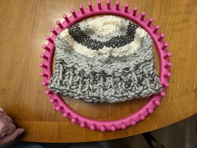 Chunky Woven.Knit Hat using a Knitting Loom
