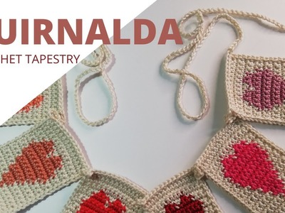 ¿Cómo tejer una guirnalda de corazones? | Crochet tapestry | Diy | Knit | Love |