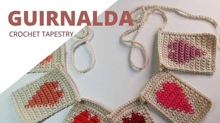 ¿Cómo tejer una guirnalda de corazones? | Crochet tapestry | Diy | Knit | Love |