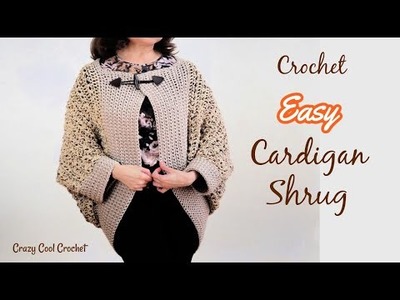 Crochet Cardigan Shrug - Fast  EASY!