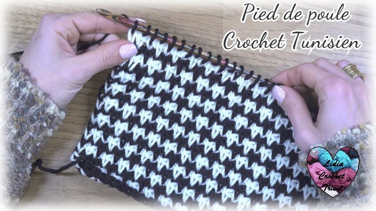 Crochet TUNISIEN Point "Pied de poule" "Lidia Crochet Tricot" #Crochettunisien #crochet #tunisian