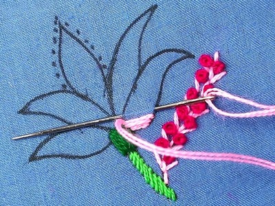 Cute all over flower embroidery design for dress - easy and beautiful hand embroidery dress design