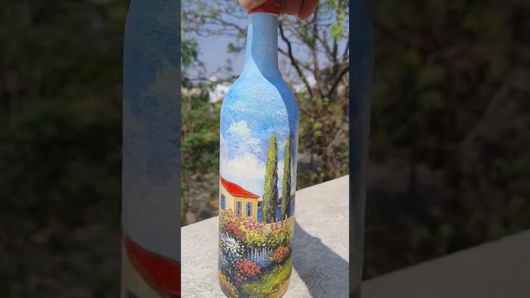 Decoupage bottle art