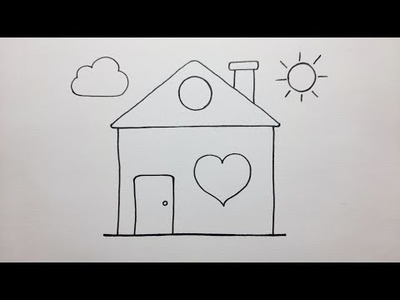 Dessin facile | comment dessiner une maison facilement etape par etape | dessin kawaii | dessins