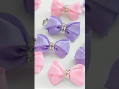 Diy grosgrain bows - grosgrain flower - diy - tutorial - handmade - craft #shorts