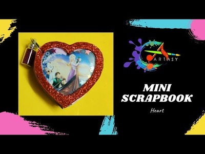 DIY Mini Scrapbook. How to make Scrapbook. Mini Heart Scrapbook Tutorial. Heart Album. Scrapbook