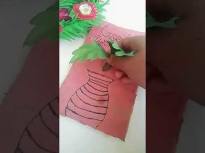 Diy paper craft | paper flower pot | #handmade |#shorts | RED CRAFTY