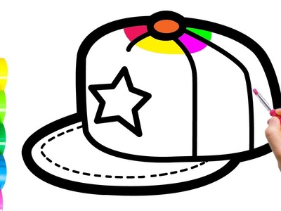 Draw a Cap and color the rainbow For Children