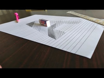 Drawing "A" Hole in Line Paper - 3D Trick Art | 3D Illusion Tricks by Crazy Tricks
